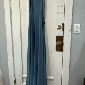 Lulu's Strapless Teal Maxi Dress